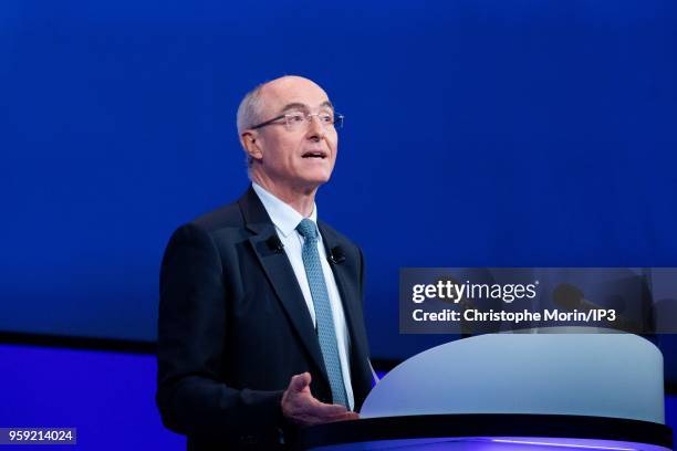 Benoit Potier, CEO of AirLiquide, attends the Groups Annual General Meeting in the presence of shareholders on May 16, 2018 in Paris, France. The...