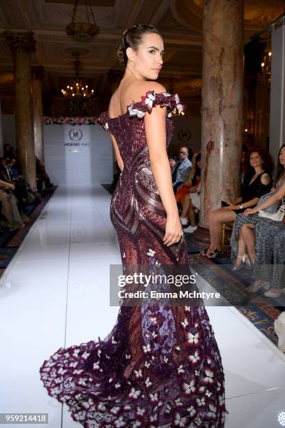 Model presents Celebrity Designer to Miss France and Miss Universe Hoang Hai of Vietnam, at season 3 of Tiffanys Red Carpet Week Cannes Fashion Show...