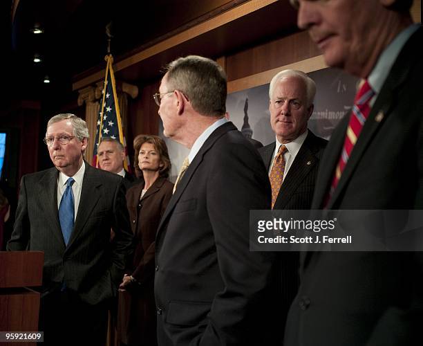 Jan 20: Senate Minority Leader Mitch McConnell, R-Ky., Senate Minority Whip Jon Kyl, R-Ariz., Senate Republican Conference Vice Chairman Lisa...
