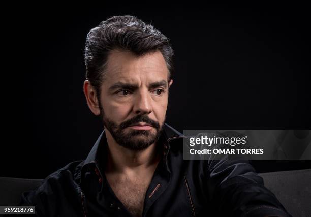 Mexican actor Eugenio Derbez, who stars in the movie "Overboard" , poses for pictures during an interview with AFP in Mexico City on May 14, 2018.