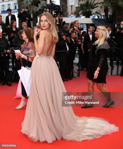 Kimberley Garner attends the screening of "Burning" during the 71st annual Cannes Film Festival at Palais des Festivals on May 16, 2018 in Cannes,...