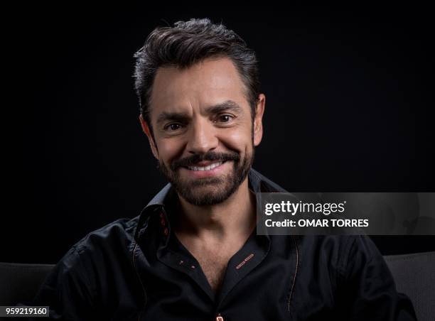 Mexican actor Eugenio Derbez, who stars in the movie "Overboard" , poses for pictures during an interview with AFP in Mexico City on May 14, 2018.