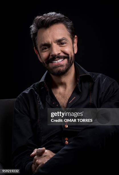 Mexican actor Eugenio Derbez, who stars in the movie "Overboard" , poses for pictures during an interview with AFP in Mexico City on May 14, 2018.