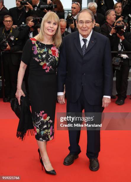 Candice Patou and Robert Hossein attend the screening of "Burning" during the 71st annual Cannes Film Festival at Palais des Festivals on May 16,...