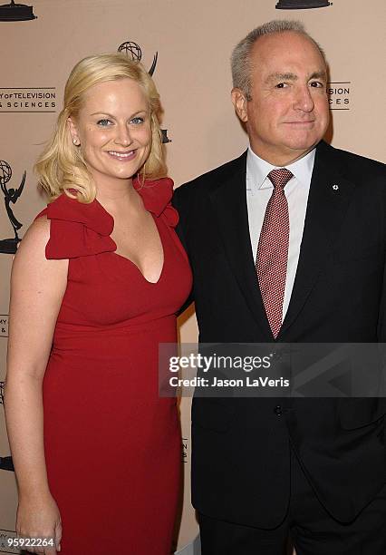 Amy Poehler and Lorne Michaels attend the Academy of Television's 19th annual Hall of Fame induction gala at Beverly Hills Hotel on January 20, 2010...