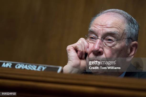 Chairman Charles Grassley, R-Iowa, conducts a Senate Judiciary hearing in Dirksen Building titled "Cambridge Analytica and the Future of Data...