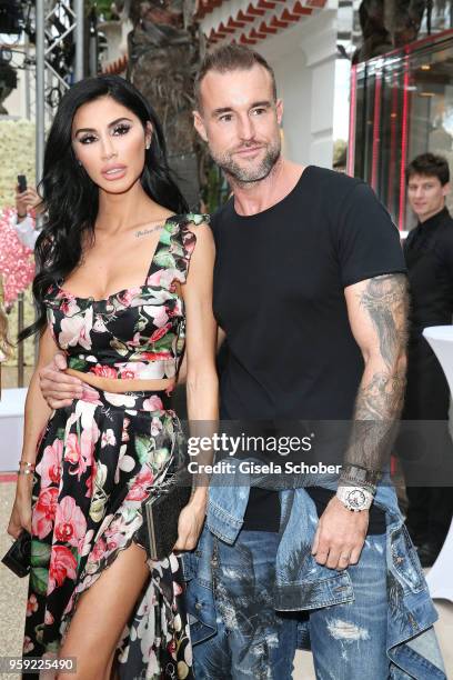 Andreea Sasu and fashion designer Philipp Plein ahead of his "Dynasty" Women's & Men's Resort 2019 Fashion Show during the 71st annual Cannes Film...