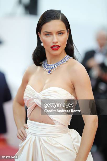 Adriana Lima attends the screening of "Burning" during the 71st annual Cannes Film Festival at Palais des Festivals on May 16, 2018 in Cannes, France.