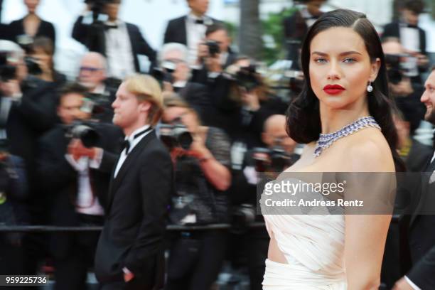Adriana Lima attends the screening of "Burning" during the 71st annual Cannes Film Festival at Palais des Festivals on May 16, 2018 in Cannes, France.