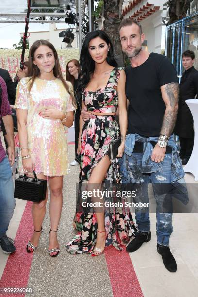 Gloria Sarah Dieth, Andreea Sasu and fashion designer Philipp Plein ahead of his "Dynasty" Women's & Men's Resort 2019 Fashion Show during the 71st...