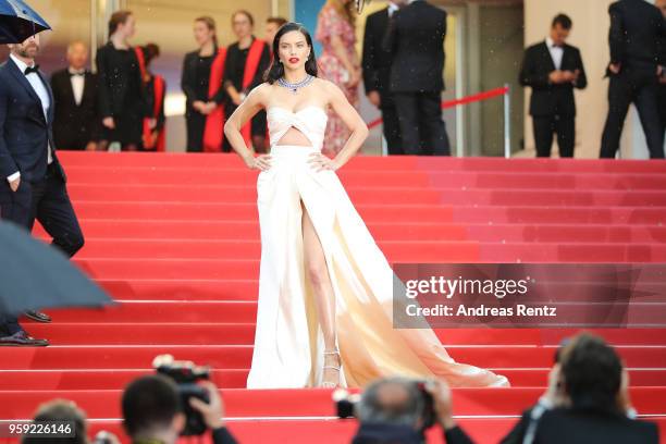 Adriana Lima attends the screening of "Burning" during the 71st annual Cannes Film Festival at Palais des Festivals on May 16, 2018 in Cannes, France.