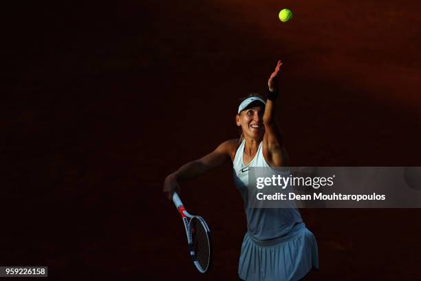 Elena Vesnina of Russia serves in her match against Venus Williams of USA during day 4 of the Internazionali BNL d'Italia 2018 tennis at Foro Italico...