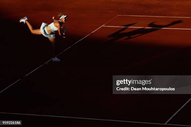 Elena Vesnina of Russia serves in her match against Venus Williams of USA during day 4 of the Internazionali BNL d'Italia 2018 tennis at Foro Italico...