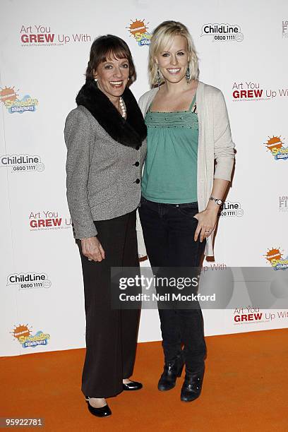 Esther Rantzen and Rebecca Wilcox arrives at the charity auction of SpongeBob SquarePants artwork on January 21, 2010 in London, England.