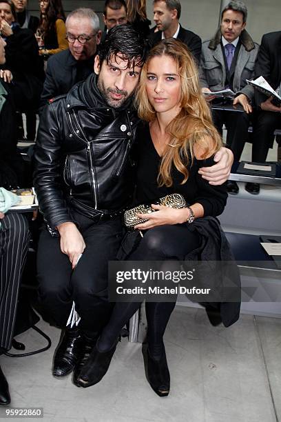 AndrÃ© and Vahina Jocante at the Louis Vuitton fashion show during Paris Menswear Fashion Week Autumn/Winter 2010 at Le 104 on January 21, 2010 in...