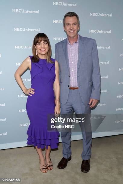 NBCUniversal Upfront in New York City on Monday, May 14, 2018 -- Red Carpet -- Pictured: Natalie Morales, Neil Flynn, "Abby's" on NBC --