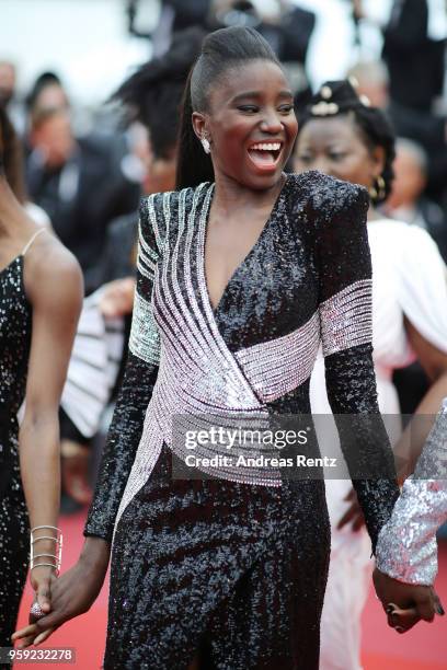 Karidja Toure attends the screening of "Burning" during the 71st annual Cannes Film Festival at Palais des Festivals on May 16, 2018 in Cannes,...