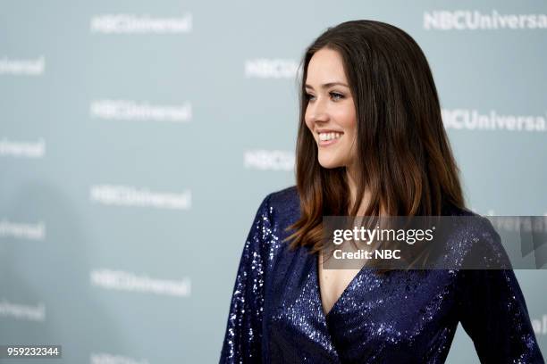 NBCUniversal Upfront in New York City on Monday, May 14, 2018 -- Red Carpet -- Pictured: Megan Boone, "The Blacklist" on NBC --