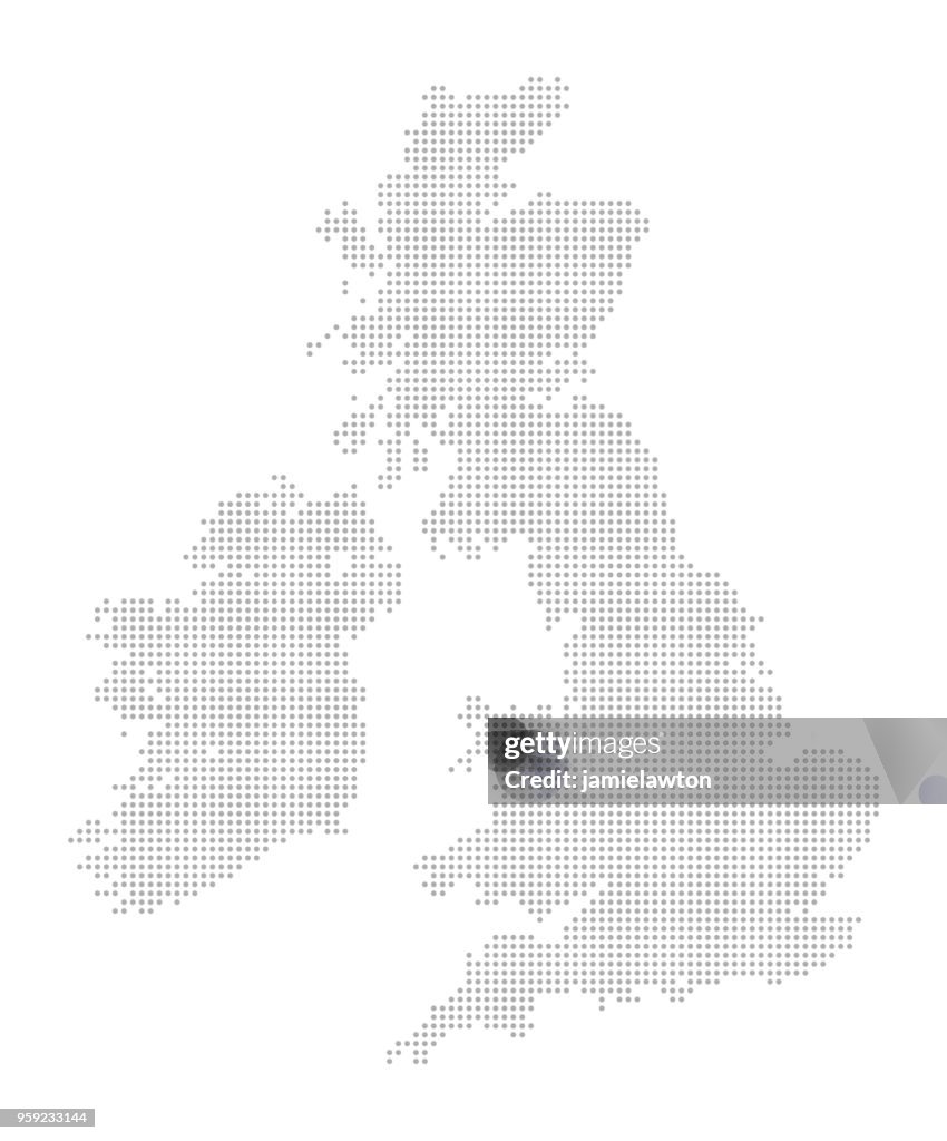 Map of Dots - United Kingdom of Great Britain and Ireland