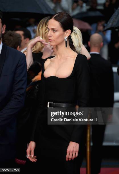 Aymeline Valade attends the screening of "Burning" during the 71st annual Cannes Film Festival at Palais des Festivals on May 16, 2018 in Cannes,...
