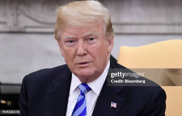 President Donald Trump listens during a meeting with Shavkat Mirziyoev, Uzbekistan's president, in the Oval Office of the White House in Washington,...