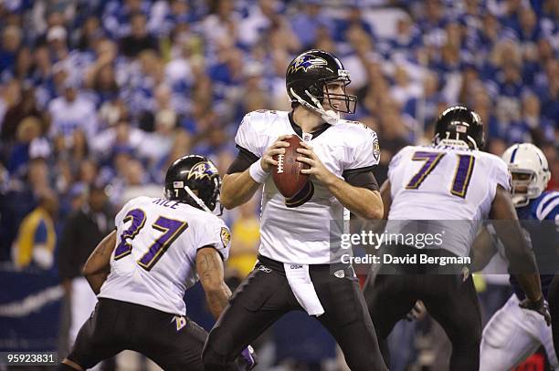 Playoffs: Baltimore Ravens QB Joe Flacco in action vs Indianapolis Colts. Indianapolis, IN 1/16/2010 CREDIT: David Bergman