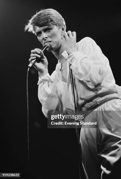 English singer-songwriter, actor and musician David Bowie performing at Earls Court, London, UK, 30th June 1978.