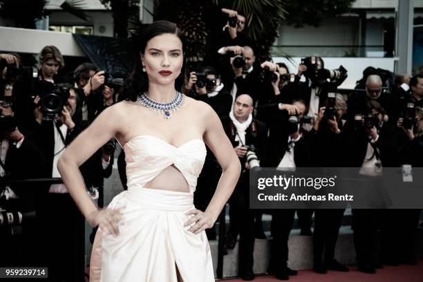 Adriana Lima attends the screening of 'Burning' during the 71st annual Cannes Film Festival at Palais des Festivals on May 16, 2018 in Cannes, France.