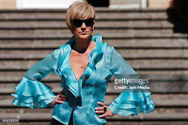 Actrees Christian Bach attends the presentation of the TV Azteca's new soap opera 'Infamia' on January 20, 2010 in Mexico City, Mexico.