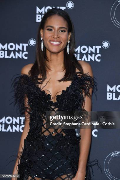 Model Cindy Bruna attends as Montblanc launch new collection and dinner hosted by Charlotte Casiraghi during the 71st annual Cannes Film Festival at...