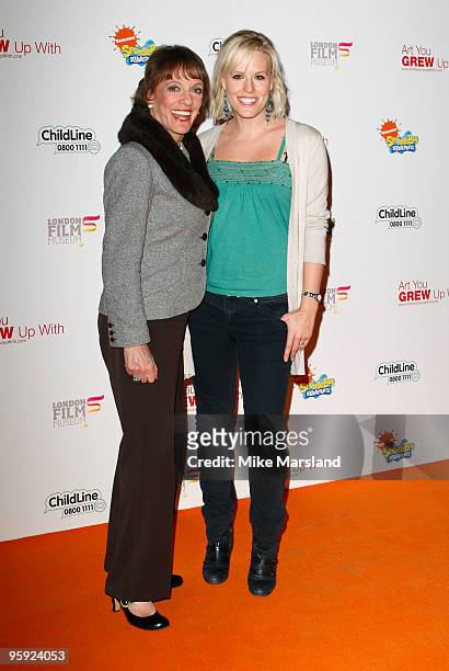 Esther Rantzen and Rebecca Wilcox attend the launch of the SpongeBob FancyPants charity auction on January 21, 2010 in London, England.