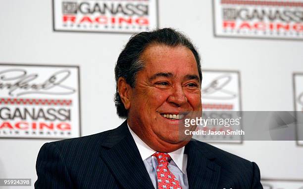 Team owner Felix Sabates speaks with the media during the NASCAR Sprint Media Tour hosted by Charlotte Motor Speedway, held at Embassy Suites on...