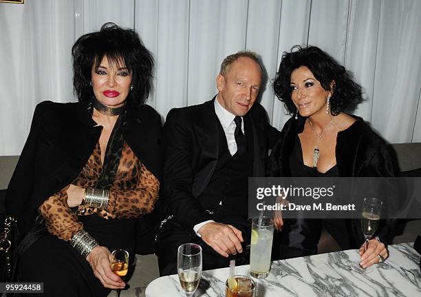 Cheryl Howard, Robert Newmar and Nancy Dell'Olio attend the Out Of Context Exhibition after party at the Sanderson Hotel on January 21, 2010 in...