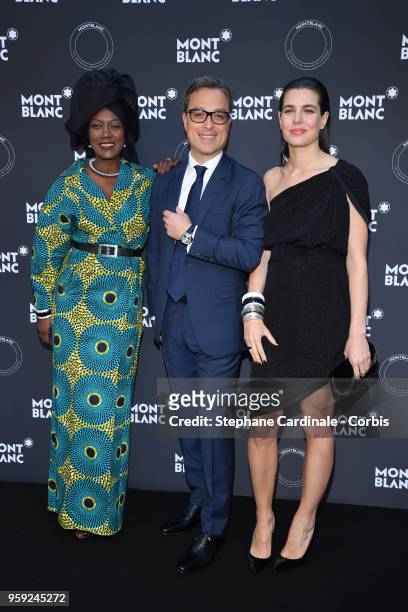 Khadja Nin, CEO of Montblanc Nicolas Baretzki and Charlotte Casiraghi attend as Montblanc launch new collection and dinner hosted by Charlotte...