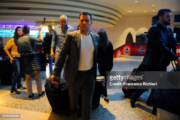 Dimitris Itoudis, #Head Coach of CSKA Moscow during the CSKA Moscow Arrival to participate of 2018 Turkish Airlines EuroLeague F4 at Hyatt Regency...
