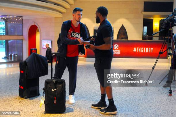 Nando de Colo, #1 of CSKA Moscow during the CSKA Moscow Arrival to participate of 2018 Turkish Airlines EuroLeague F4 at Hyatt Regency Hotel on May...