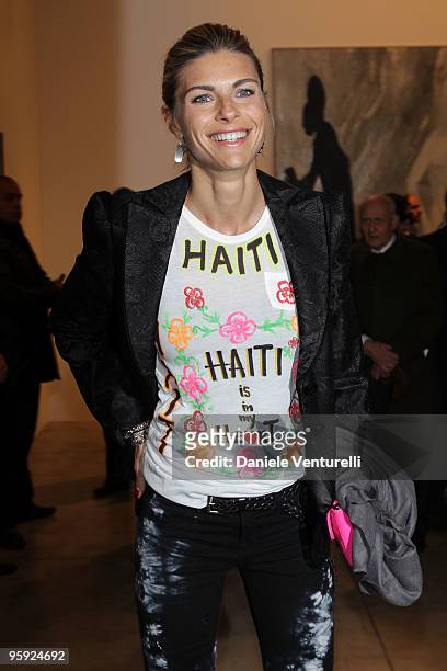 Martina Colombari attends the Jorg Immendorff show at the Cardi Black Box Gallery on January 21, 2010 in Milan, Italy.