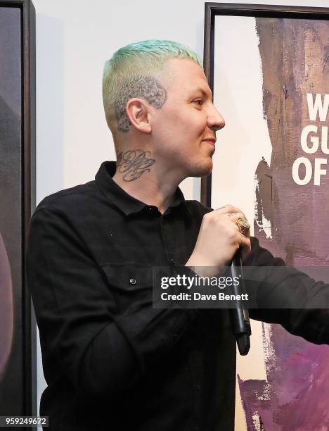 Professor Green attends a private view of The Connor Brothers new exhibition "Call Me Anything But Ordinary" featuring a charity auction in...