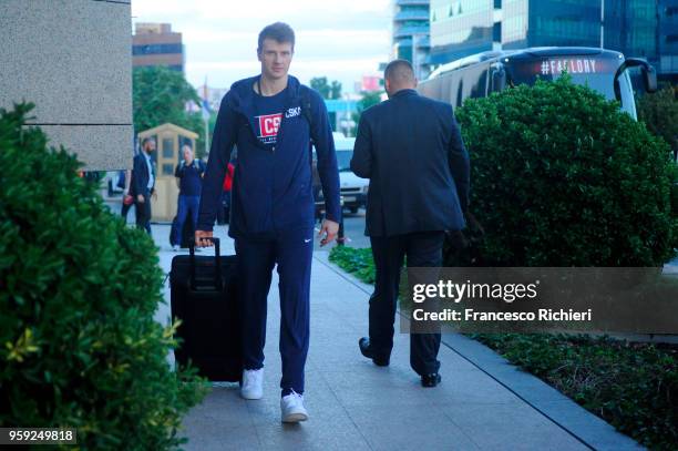 Andrey Vorontsevich, #20 of CSKA Moscow during the CSKA Moscow Arrival to participate of 2018 Turkish Airlines EuroLeague F4 at Hyatt Regency Hotel...