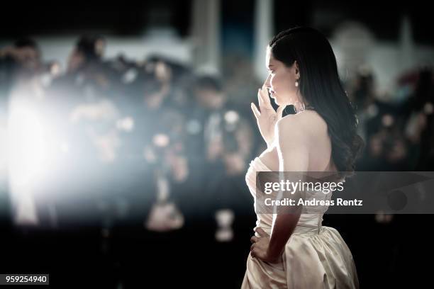 Adriana Lima attends the screening of 'Burning' during the 71st annual Cannes Film Festival at Palais des Festivals on May 16, 2018 in Cannes, France.