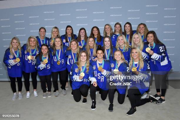 NBCUniversal Upfront in New York City on Monday, May 14, 2018 -- Red Carpet -- Pictured: U.S. Olympic Women's Ice Hockey Team --