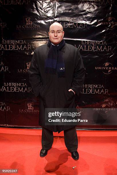 Sergio Molina, son of Paul Naschy son, attends the "La herencia Valdemar" premiere photocall at Callao cinema on January 21, 2010 in Madrid, Spain.