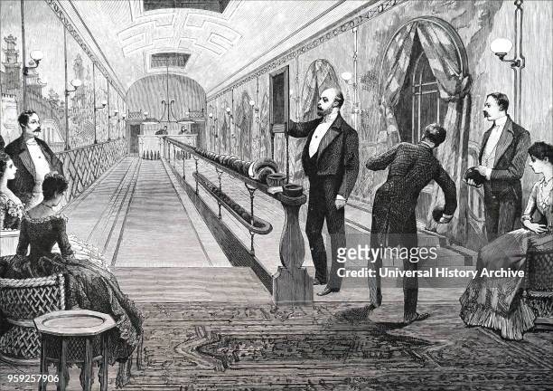 Illustration depicting King Edward VII bowling at Sandringham House. Dated 19th century.