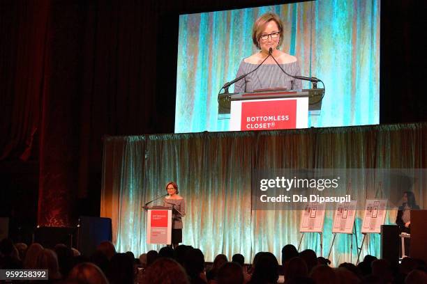 Maggie Lear speaks on stage at the Bottomless Closet's 19th Annual Spring Luncheon on May 16, 2018 in New York City.