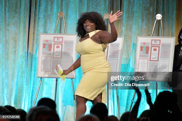 Danielle Brooks speaks on stage at the Bottomless Closet's 19th Annual Spring Luncheon on May 16, 2018 in New York City.