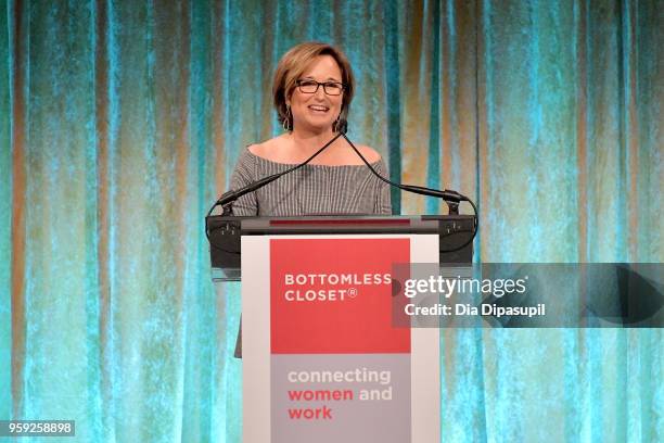 Maggie Lear speaks on stage at the Bottomless Closet's 19th Annual Spring Luncheon on May 16, 2018 in New York City.