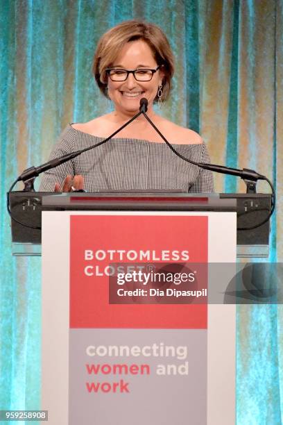 Maggie Lear speaks on stage at the Bottomless Closet's 19th Annual Spring Luncheon on May 16, 2018 in New York City.