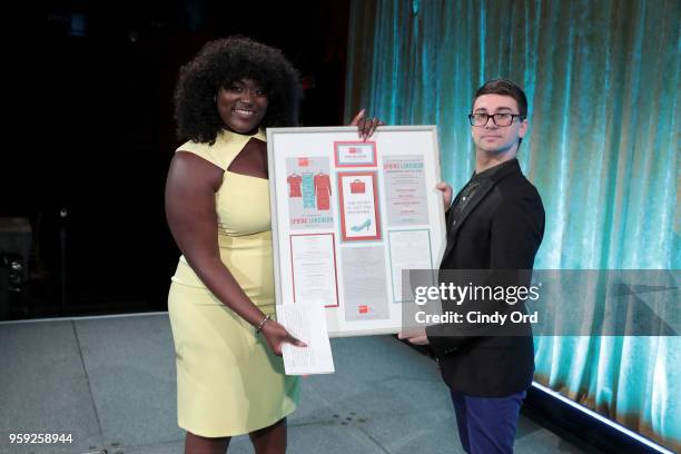 Danielle Brooks and Christian Siriano attend the Bottomless Closet's 19th Annual Spring Luncheon on May 16, 2018 in New York City.