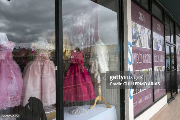 Outside view of "Martinez Tuxedos" where Thomas Markle, the father of Meghan Markle, admitted to set up staged photos with a paparazzi, in Rosarito,...