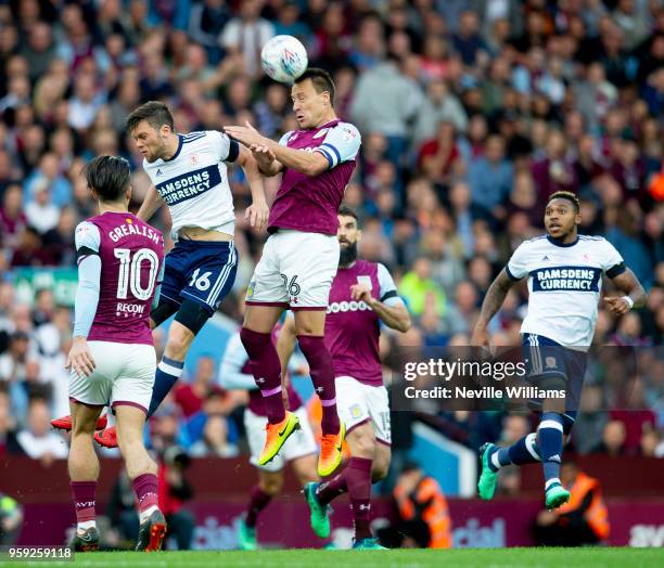 John Terry of Aston Villa during the Sky Bet Championship Play Off Semi Final Second Leg match between Aston Villa and Middlesbrough at Villa Park on...